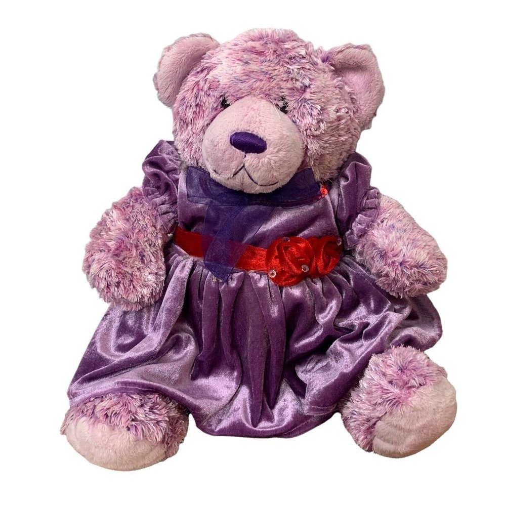Build A Bear NIKKI II 2 Purple Plush Teddy 15" Children Cancer READ FLAWS